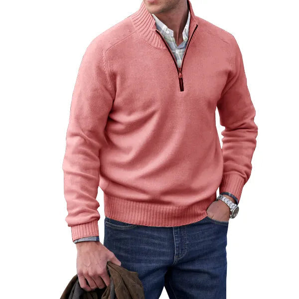 Herre Trøje Klassisk Pullover Med Justerbar Lynlåskrave 4