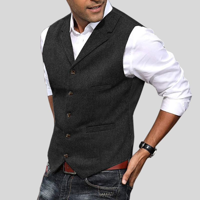 Herre Vest Korte Ærmer Modern Charme 9