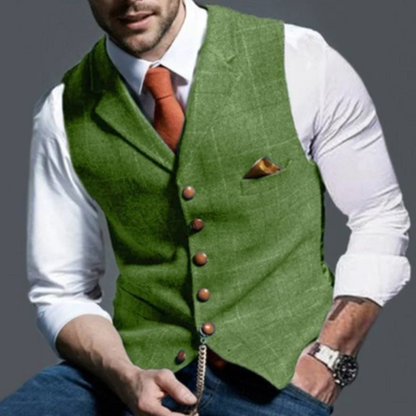 Herre Vest Slim Fit med Knapper og Lommer 4