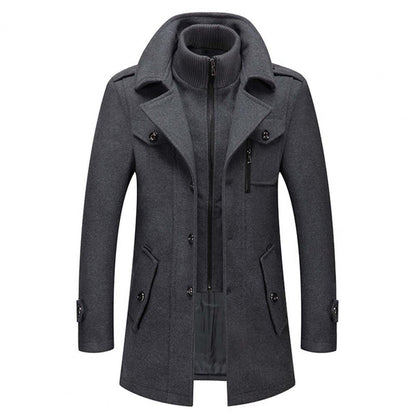 Herre Vinterjakke To-delt Tweed Komfortabel Design 6