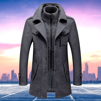 Herre Vinterjakke To-delt Tweed Komfortabel Design 8
