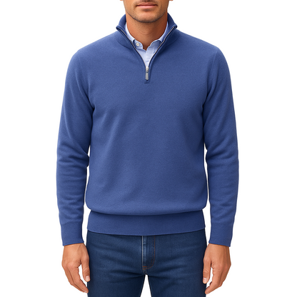 Herre Zip Krave Strik Sweater Casual Stil 0