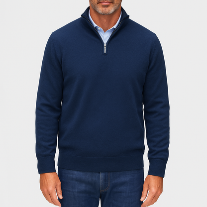 Herre Zip Krave Strik Sweater Casual Stil 2