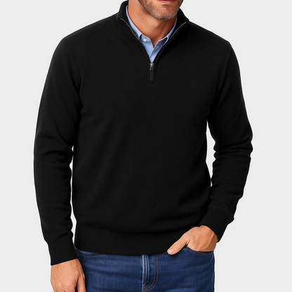 Herre Zip Krave Strik Sweater Casual Stil 4