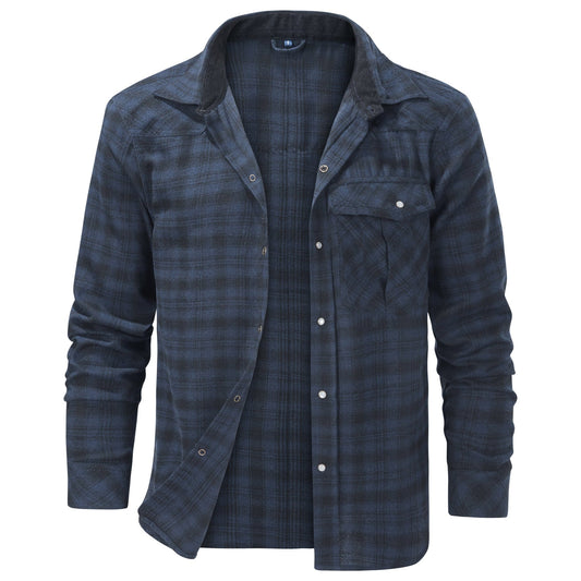 Herre flannelskjorte i klassisk design 0