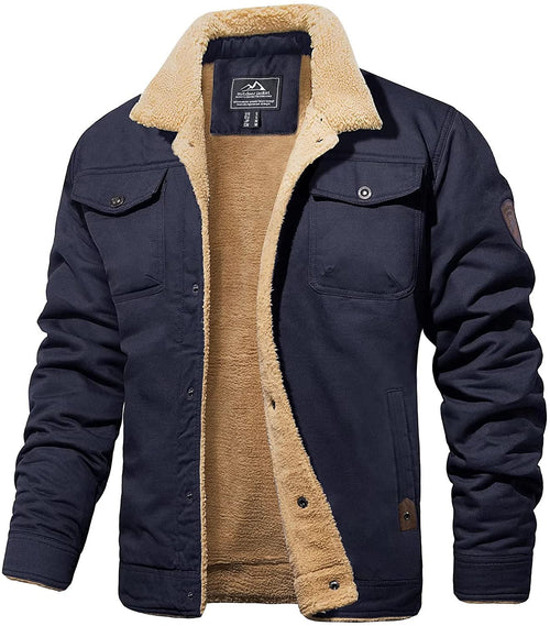Herre vinterjakke med sherpaforing, vandafvisende og robust design 0