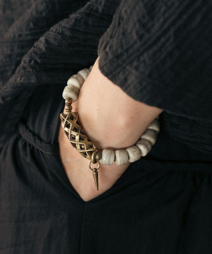 Herrearmbånd Vintage Stil med Kobber og Jade 0