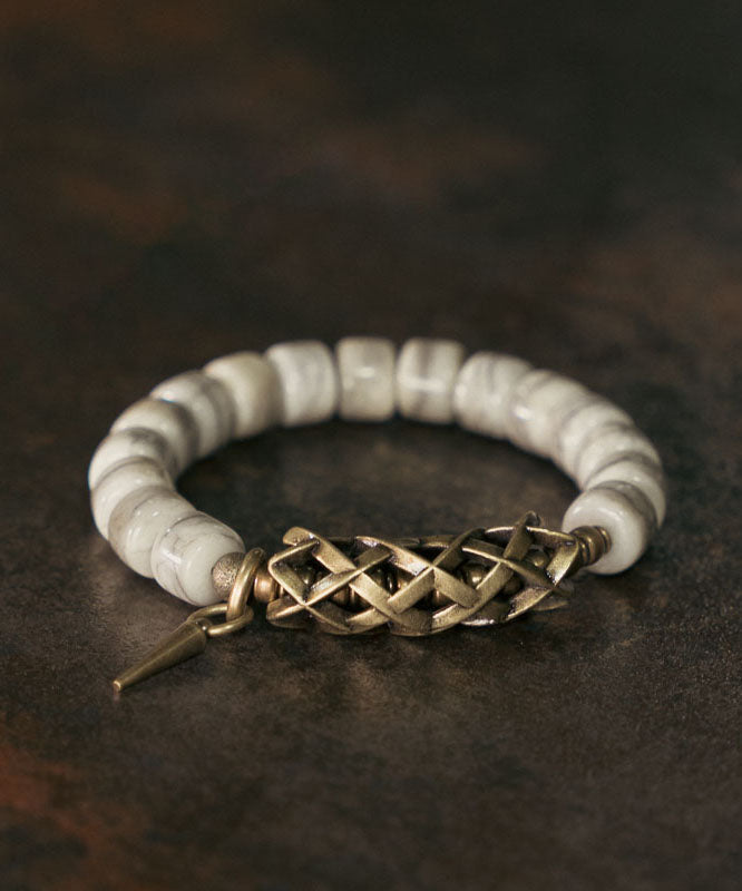Herrearmbånd Vintage Stil med Kobber og Jade 1