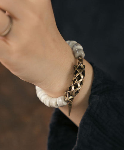 Herrearmbånd Vintage Stil med Kobber og Jade 2