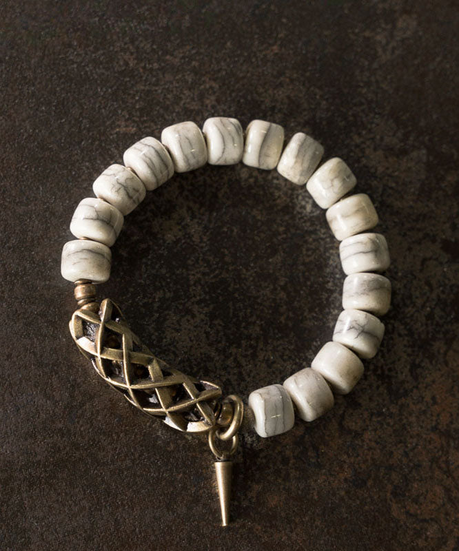Herrearmbånd Vintage Stil med Kobber og Jade 4