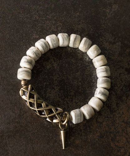 Herrearmbånd Vintage Stil med Kobber og Jade 4