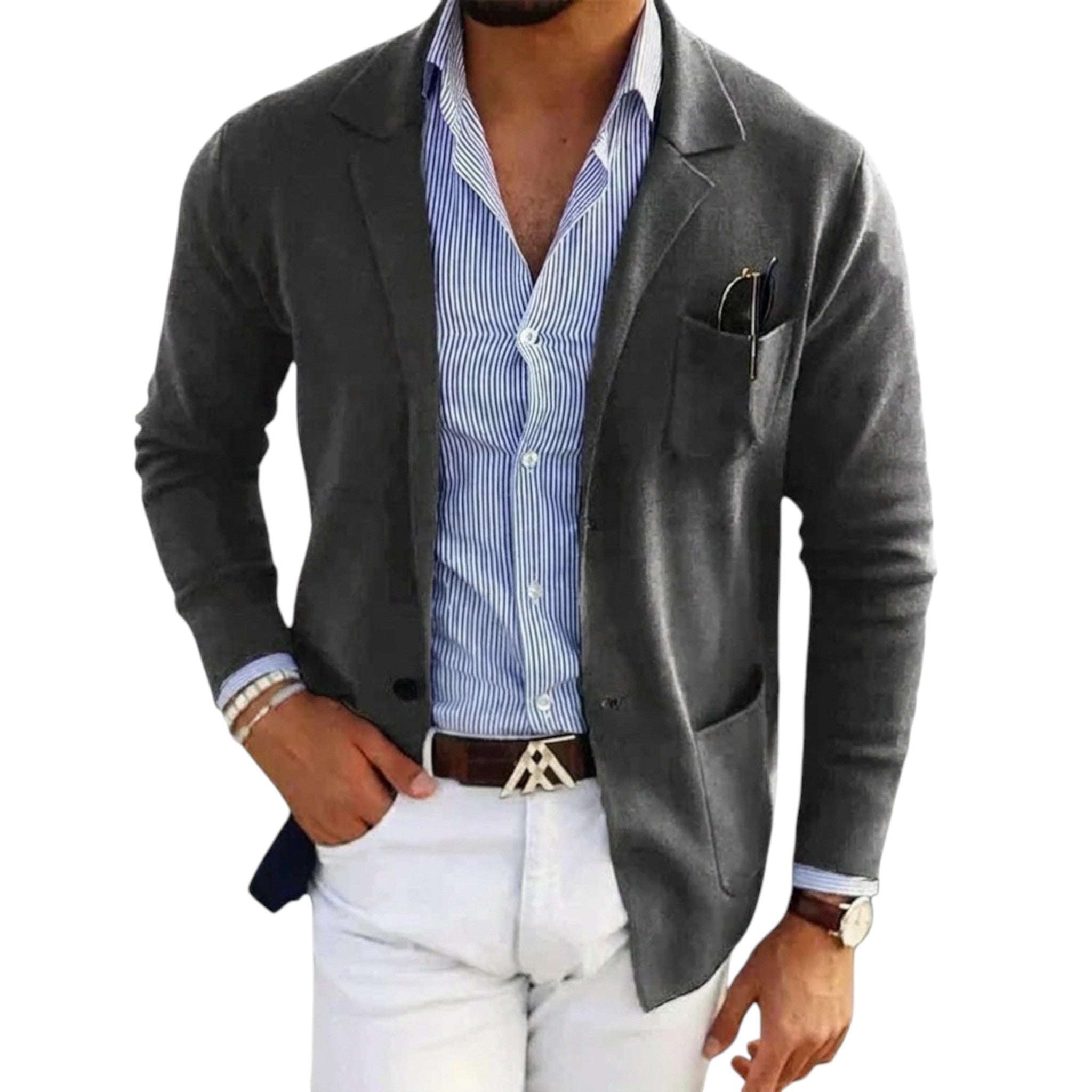 Herreblazer med jakkekrave i klassisk stil 6