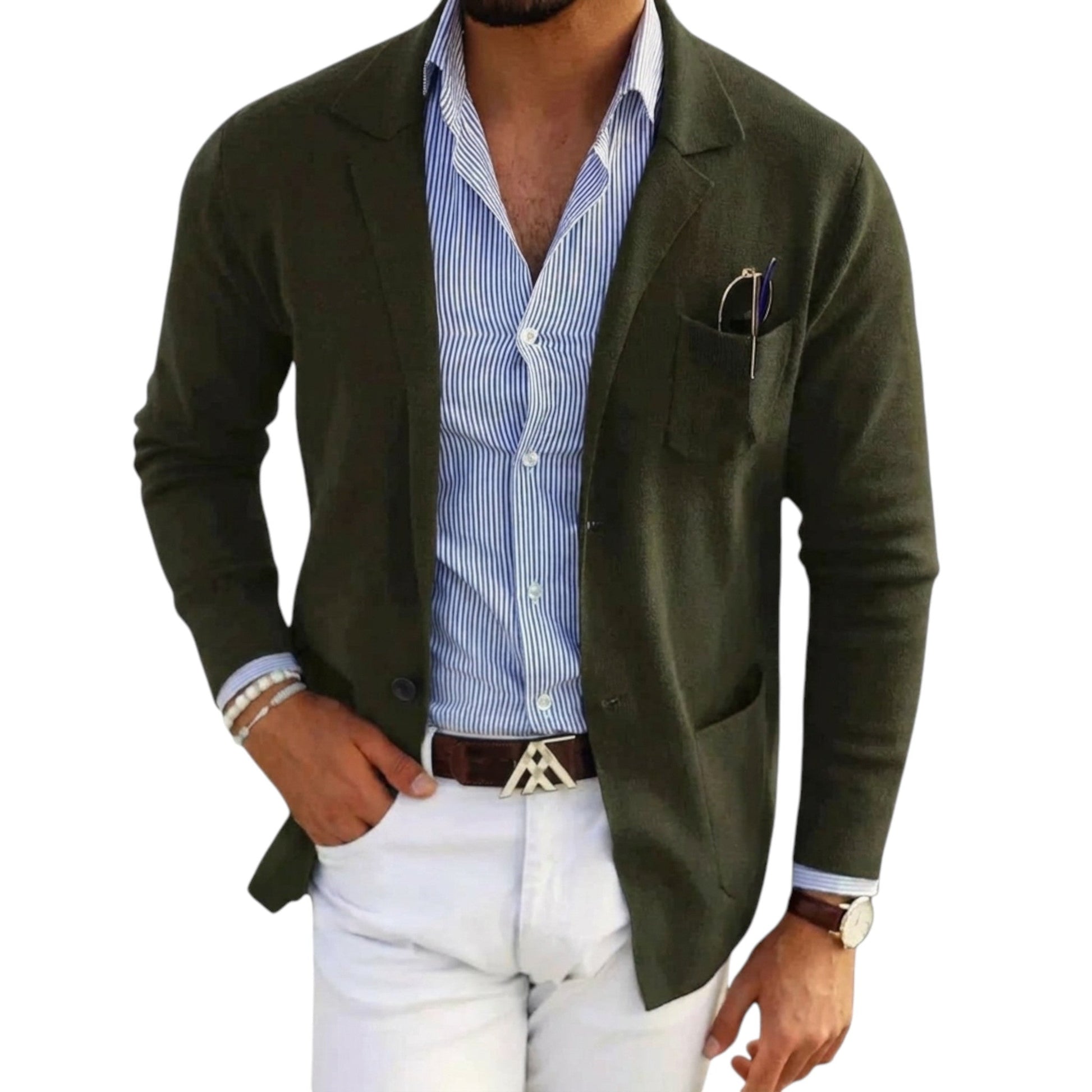 Herreblazer med jakkekrave i klassisk stil 7