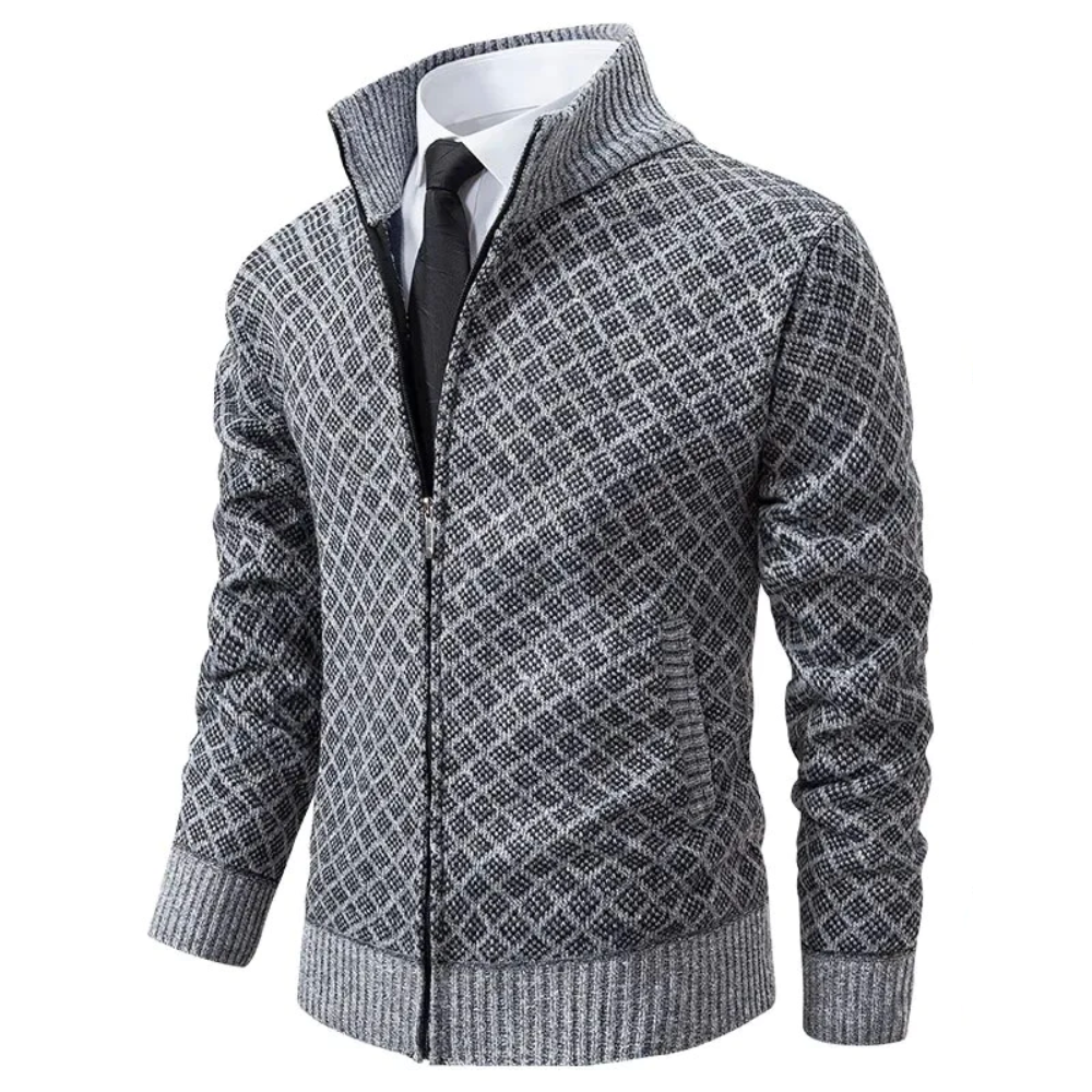 Herrecardigan Jakke Jacquard Soft Comfort 0