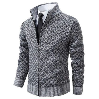 Herrecardigan Jakke Jacquard Soft Comfort 0