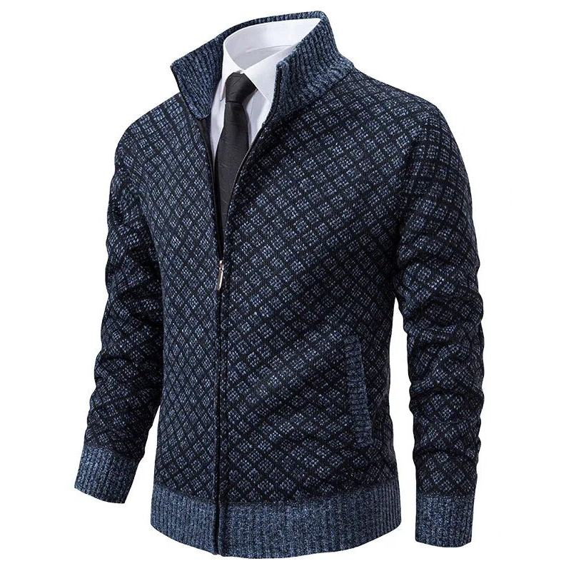 Herrecardigan Jakke Jacquard Soft Comfort 1