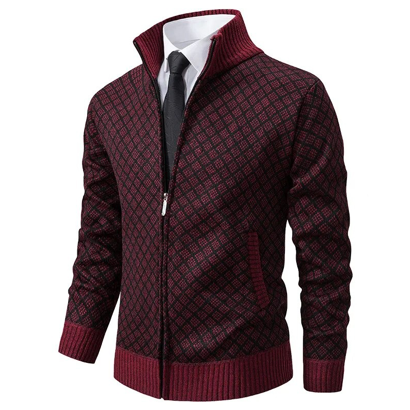 Herrecardigan Jakke Jacquard Soft Comfort 2