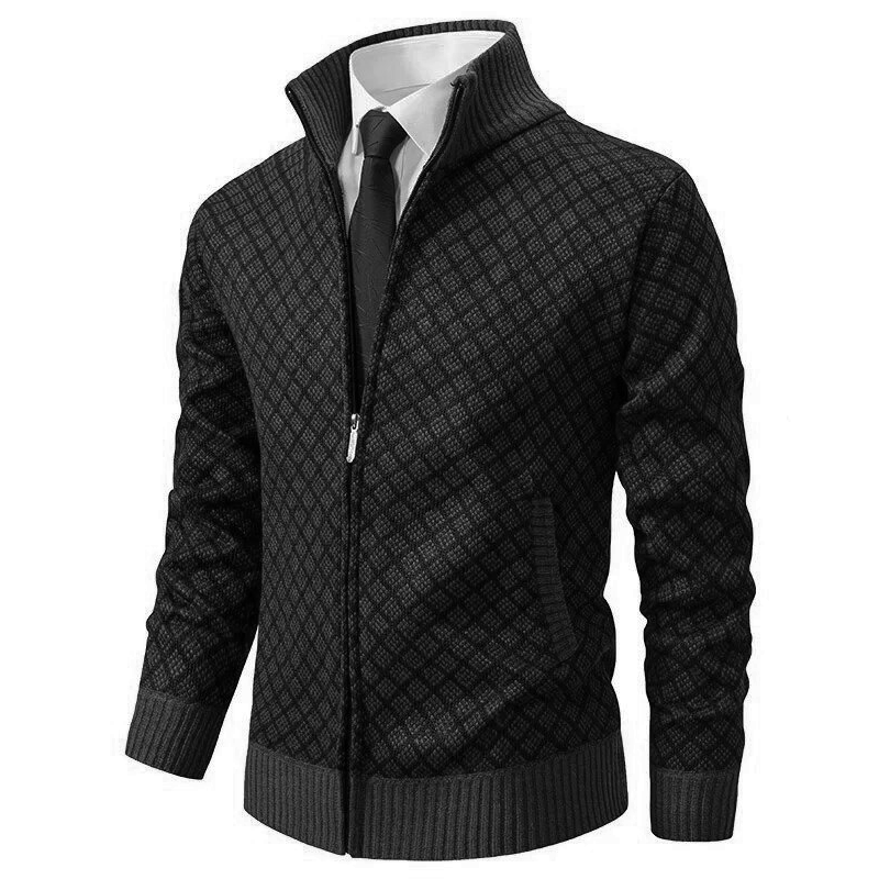 Herrecardigan Jakke Jacquard Soft Comfort 3