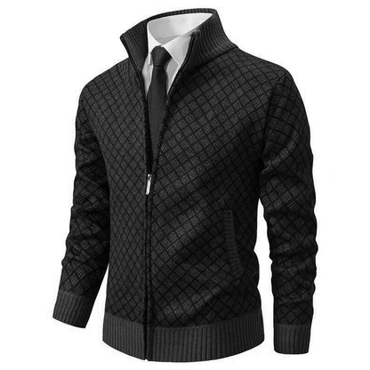 Herrecardigan Jakke Jacquard Soft Comfort 3