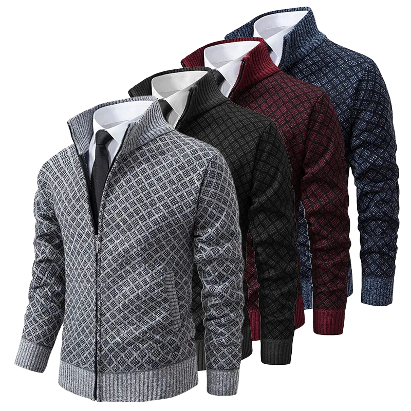 Herrecardigan Jakke Jacquard Soft Comfort 4