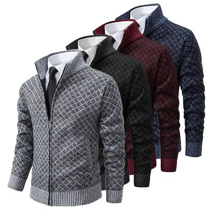 Herrecardigan Jakke Jacquard Soft Comfort 4