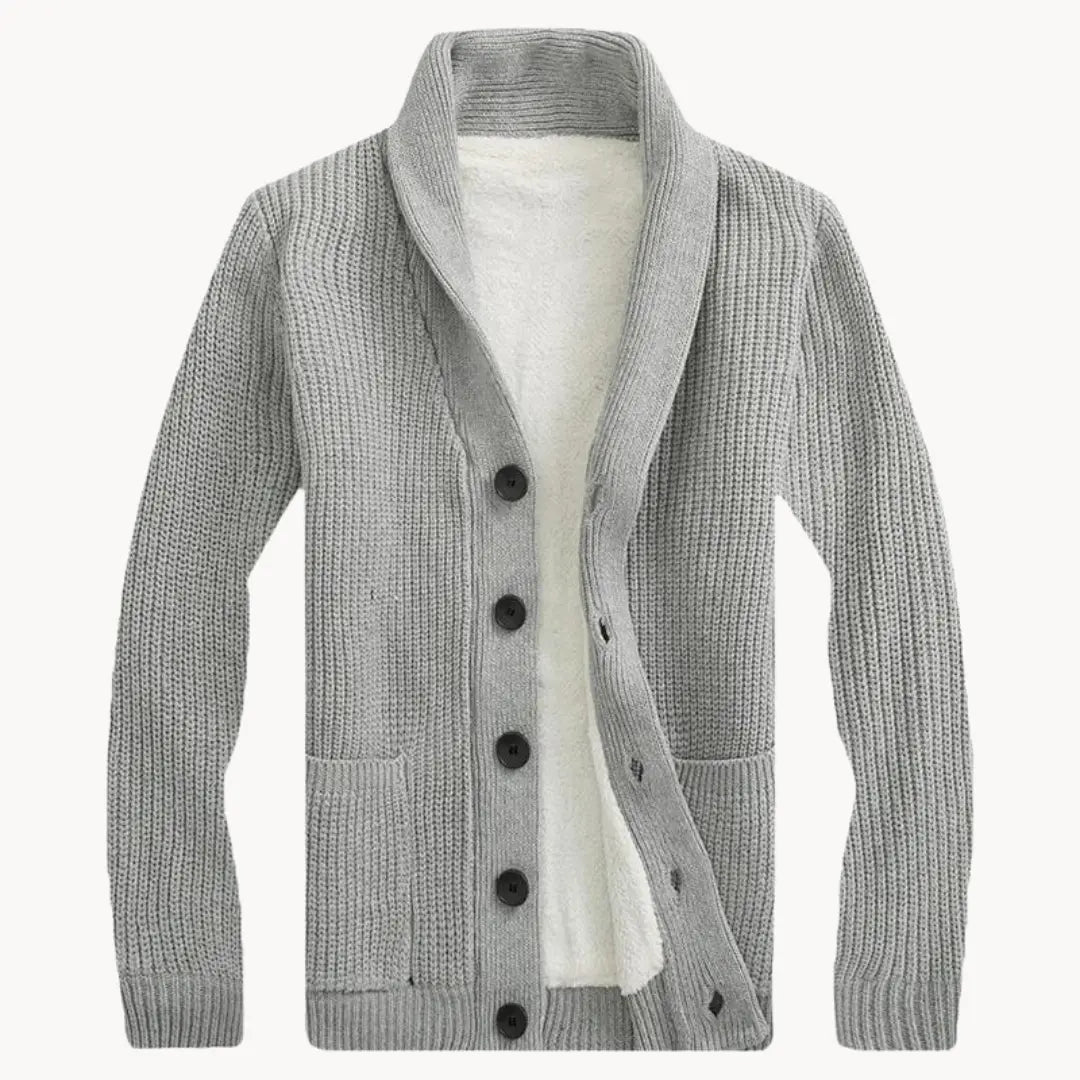 Herrecardigan med sjalskrave 0