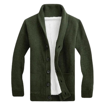 Herrecardigan med sjalskrave 1