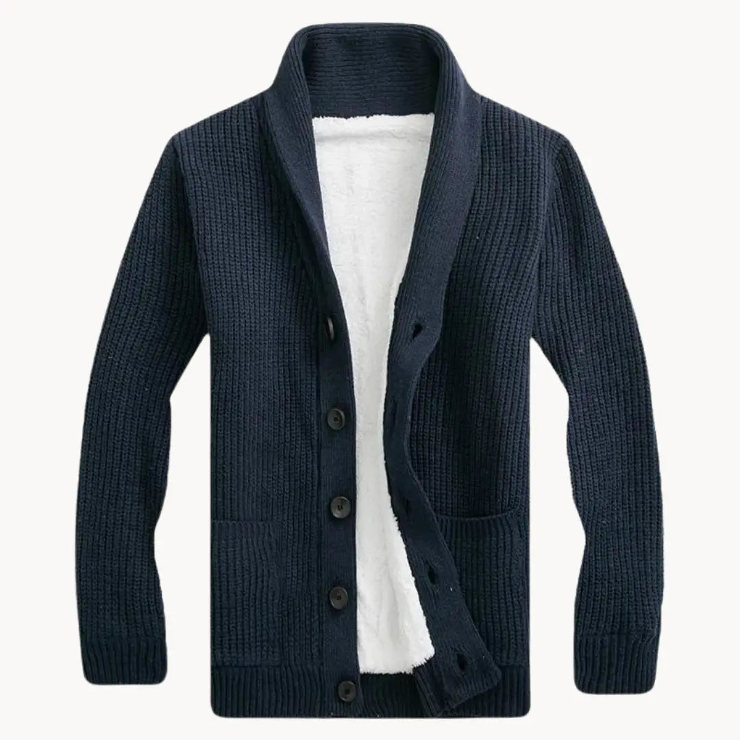 Herrecardigan med sjalskrave 3