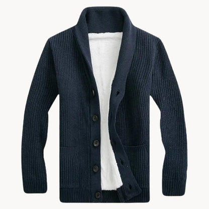 Herrecardigan med sjalskrave 3