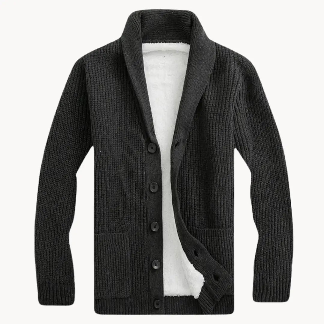 Herrecardigan med sjalskrave 4