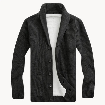 Herrecardigan med sjalskrave 4