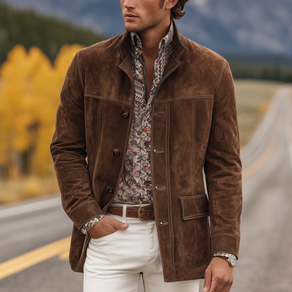 Herrejakke med revers og robust design 1