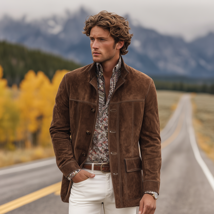 Herrejakke med revers og robust design 2