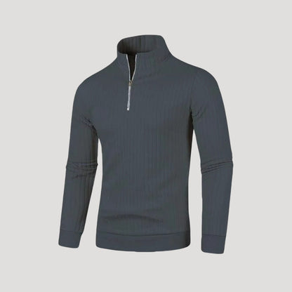 Herren Strik Jumper med Ribbet Struktur 8