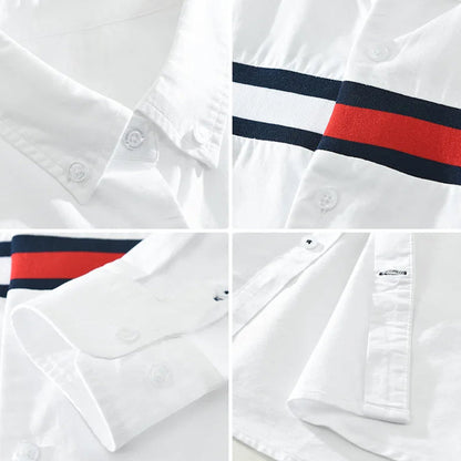 Herreskjorte Button-Up med Farveblok til Mænd 4
