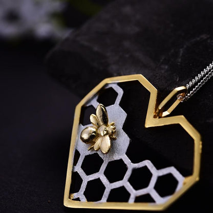 Honeycomb Hjerte Halskæde