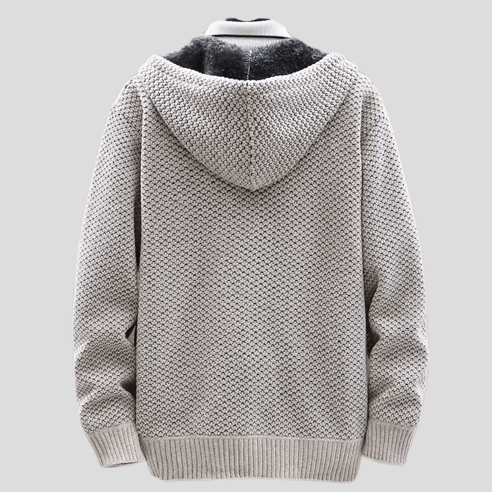Hoodie til mænd med strikdesign 1