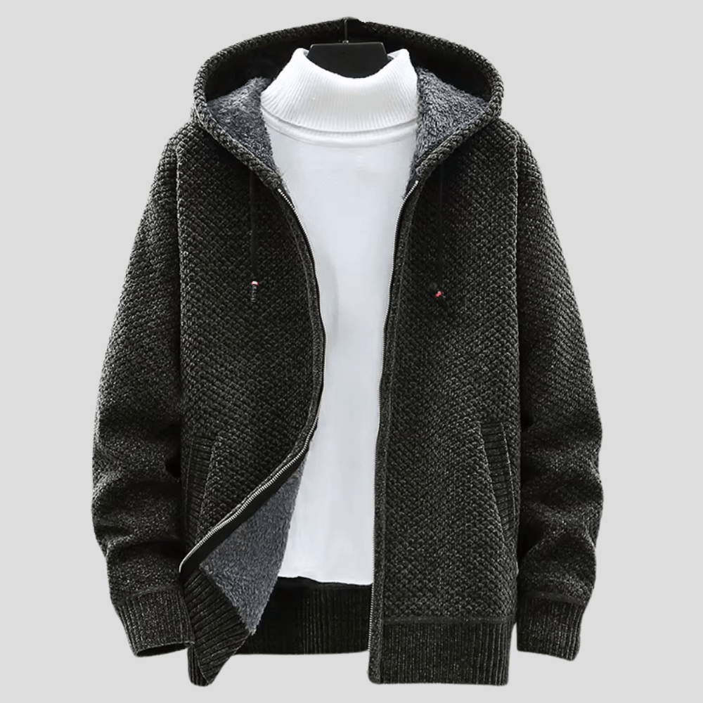 Hoodie til mænd med strikdesign 2