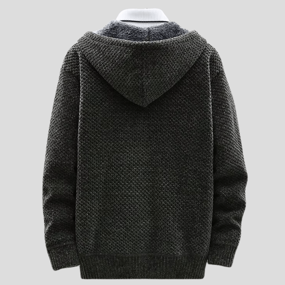 Hoodie til mænd med strikdesign 3