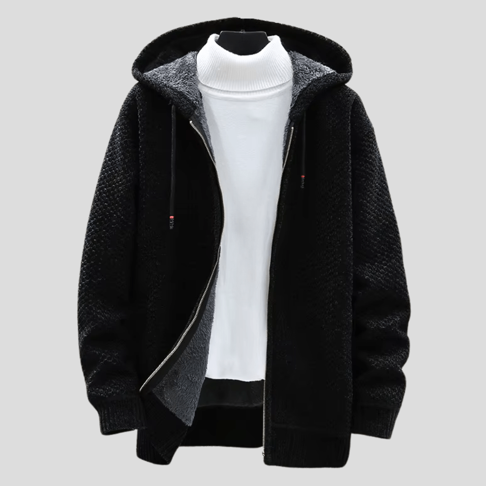 Hoodie til mænd med strikdesign 6