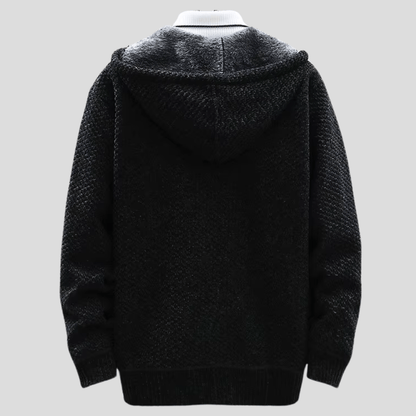 Hoodie til mænd med strikdesign 7