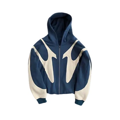 Hoodies Mænd Hættetrøje med Lynlås og Patchwork Design 0