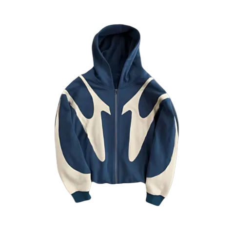 Hoodies Mænd Hættetrøje med Lynlås og Patchwork Design 0