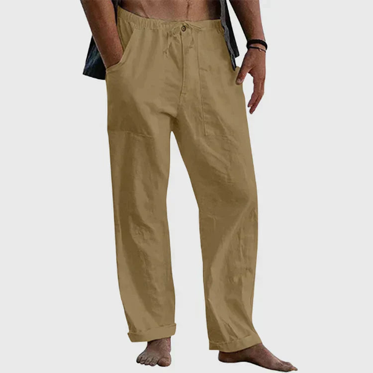 Hørbukser Mænd Casual Stil med Elastisk Talje 11