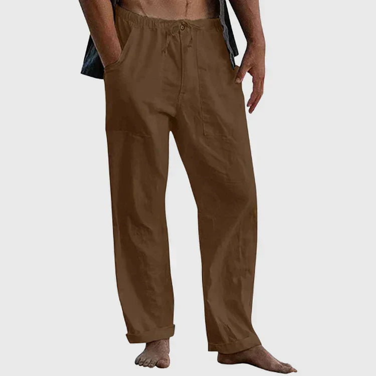 Hørbukser Mænd Casual Stil med Elastisk Talje 8