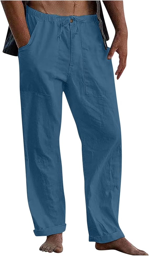 Hørbukser Mænd Casual Stil med Elastisk Talje 9