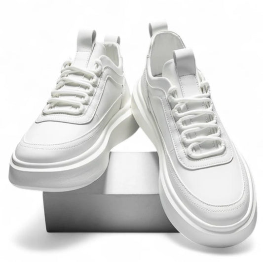 Hvide Herre Sneakers Trendy Design Komfortabelt Materiale