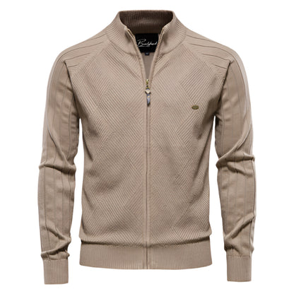 Herre Cardigan Fuld Lynlås Argyle Mønster