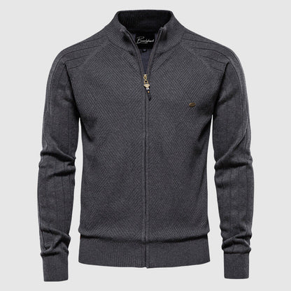 Herre Cardigan Fuld Lynlås Argyle Mønster