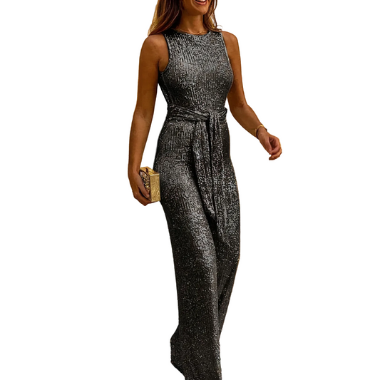 Jumpsuit Kvinder Med Glitter Detaljer Langærmet Buksedragt Damer 0